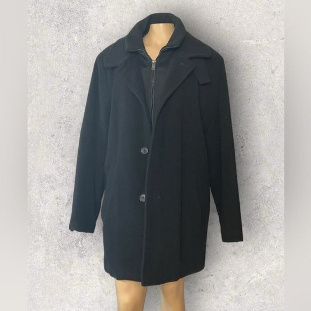 Calvin Klein Men's 42R Wool Blend Coat – Classic Black